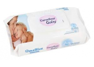Alerta de retirada de varios lotes de toallitas Carrefour Baby Sensitive por estar contaminadas